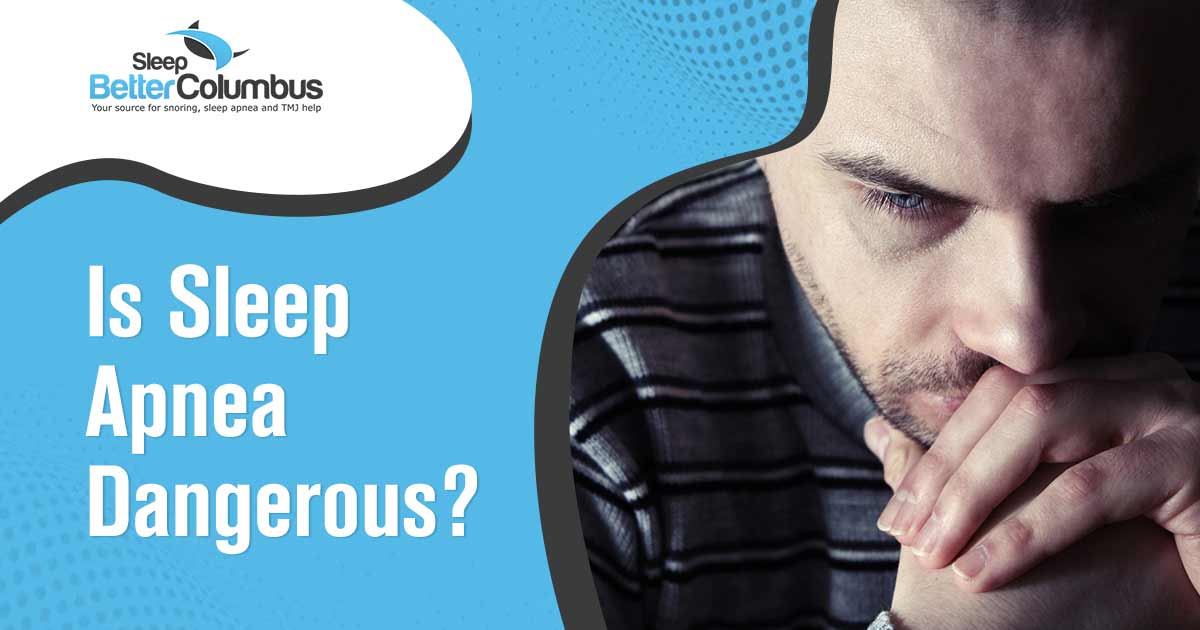 Within the Sleep Better Columbus content, a compelling image features a thoughtful man, prompting contemplation on the potential risks of sleep apnea. Join us in exploring the critical question: Is Sleep Apnea Dangerous? Delve into the information on this page for a deeper understanding of the implications and proactive measures for a healthier sleep lifestyle.