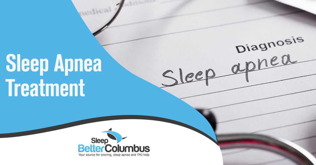 Sleep Better Columbus - a close up of glasses, stethoscope and a paper with the word sleep apnea written on the paper. Sleep Better Columbus offers a variety of simple solutions for those who are looking for a way to get the rest they need and relieve their sleep apnea symptoms.